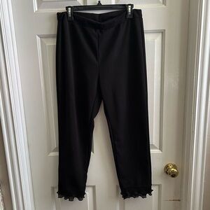 Black Ruffle Hem Pants